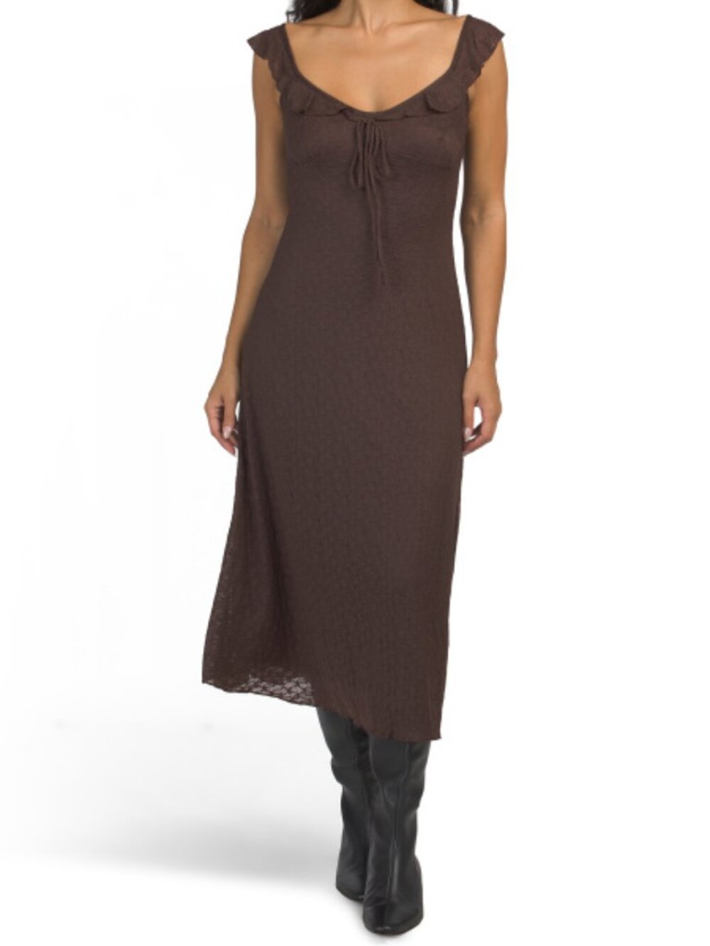 SEE YOU MONDAY Lace Milkmaid Midi Dress